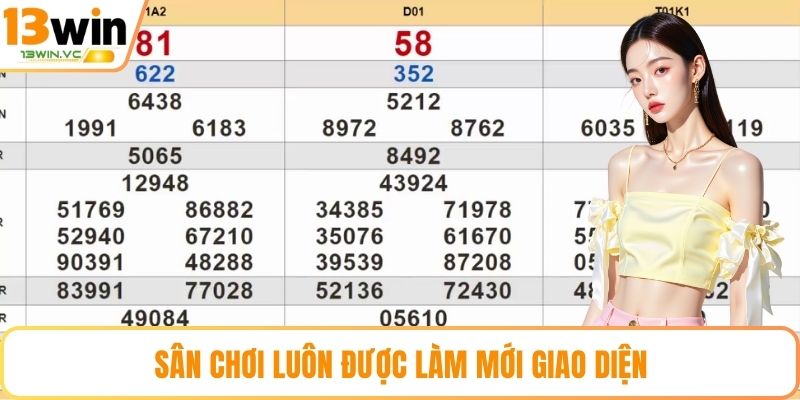 Sân chơi luôn được làm mới giao diện